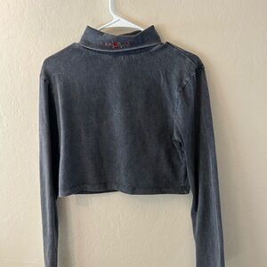 Urban Outfitters Charcoal Cropped Sweatshirt